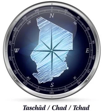 Map of chad with borders Stock Illustration