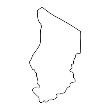 Map of Chad - outline Stock Illustration