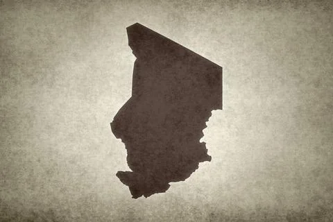 Map of Chad on a paper Stock Illustration