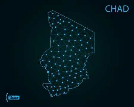 Map of Chad. Vector illustration. World map Stock Illustration