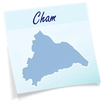 Map of cham as sticky note Stock Illustration