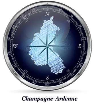 Map of champagne-ardenne with borders Stock Illustration