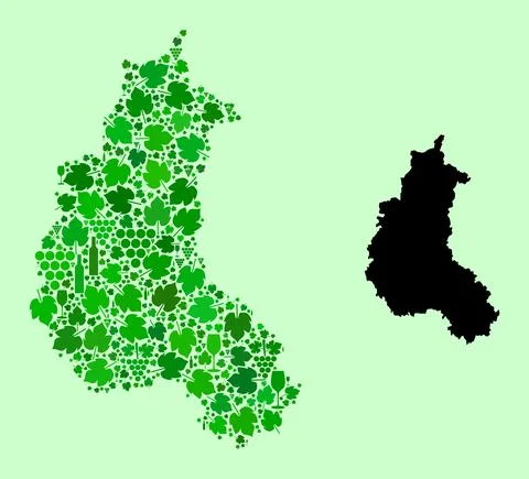 Map of Champagne Province - Composition of Wine and Grapes Stockillustratie