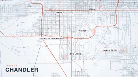 Map of Chandler 스톡 동영상 340888561