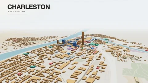 Map of Charleston Stock Footage 341363084