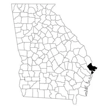 Map of Chatham County in Georgia state on white background. single County m.. Stock Illustration