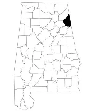 Map of Cherokee County in Alabama state on white backround. single County m.. Stock Illustration