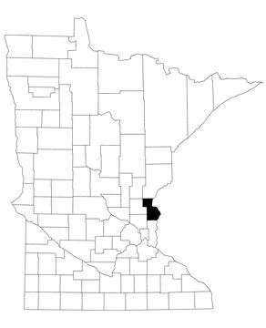 Map of Chicago County in Minnesota state on white background. single County.. Stock Illustration