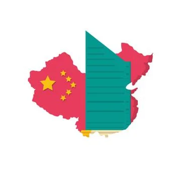 Map china with building isolated icon Ilustración de archivo