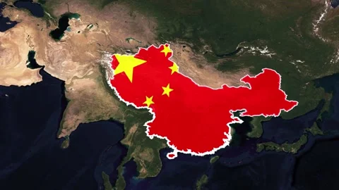 Map Of China Stock Footage 294080917