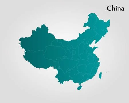 Map of China Stock-Illustration