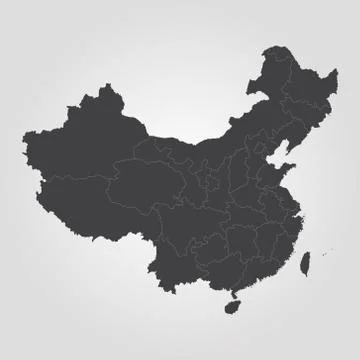 Map of China Stock Illustration