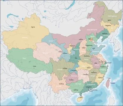Map of China Stock Illustration