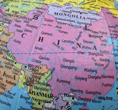 Map of China Stock Photos