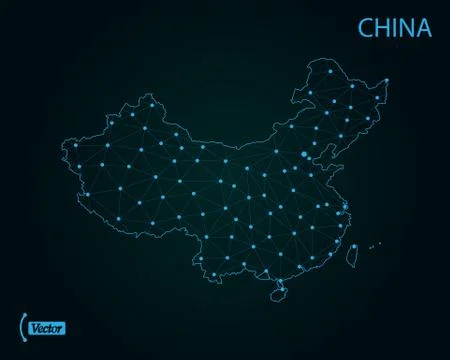 Map of China. Vector illustration. World map Stock Illustration