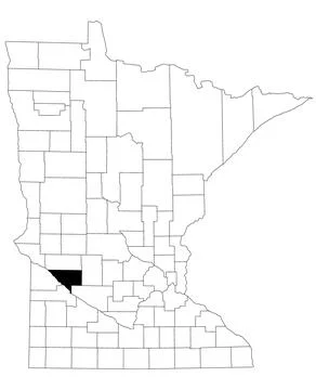 Map of Chippewa County in Minnesota state on white background. single Count.. Stock Illustration