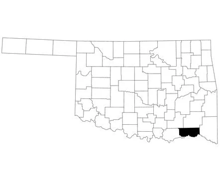 Map of Choctaw County in Oklahoma state on white background. single County .. Stock Illustration
