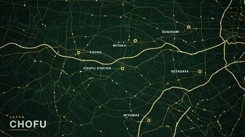 Map of Chofu Vídeo Stock 340991447