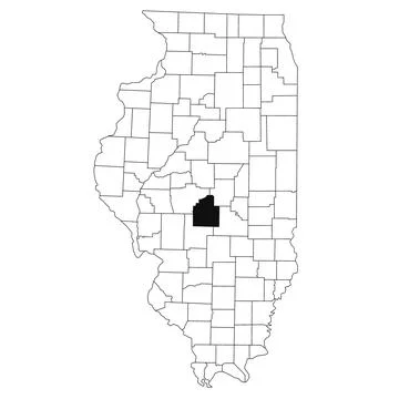 Map of Christian County in Illinois state on white background. single Count.. Stock Illustration