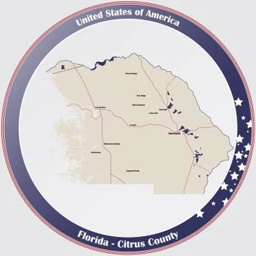 Map of Citrus County in Florida Stock Illustration