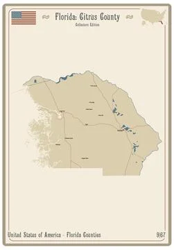 Map of Citrus County in Florida Stock Illustration