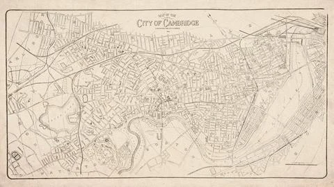 Map of the City of Cambridge, Massachusetts, Map from 1922 Stock Illustration