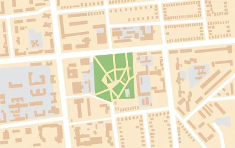 Map of The City Central Park. Geographical Location and Tourist urban chart. Ilustração Stock