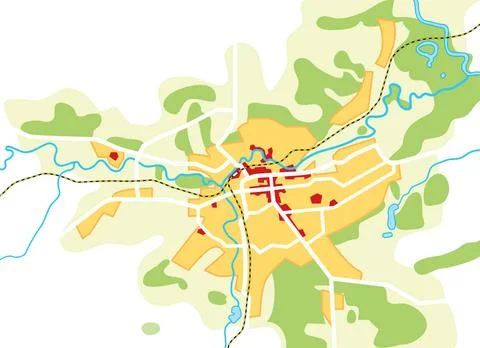 Map of The City. Geographical Location, Navigation Tourist Guide, Route Ur... Stock Photos