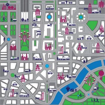 Map city Stock Illustration