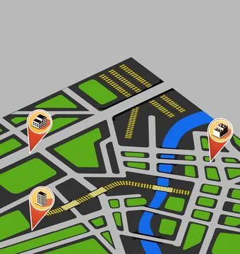 Map city Stock Illustration