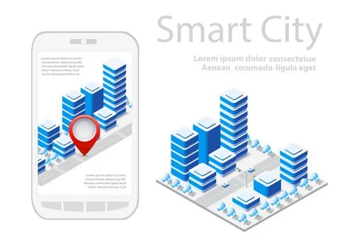 Map of city on white design Stock Illustration