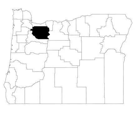 Map of Clackamas County in Oregon state on white background. single County .. Illustrazione stock