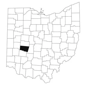 Map of Clark County in Ohio state on white background. single County map hi.. Stock Illustration