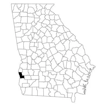 Map of clay County in Georgia state on white background. single County map .. Stock Illustration
