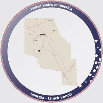 Map of Clinch County in Georgia Stock Illustration