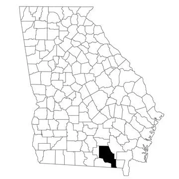 Map of clinch County in Georgia state on white background. single County ma.. Illustrazione stock