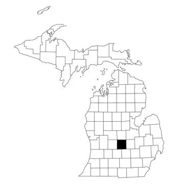Map of Clinton County in Michigan state on white background. single County .. Stock Illustration