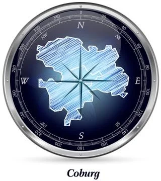 Map of coburg with borders Stock Illustration