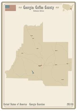 Map of Coffee County in Illinois Stock Illustration