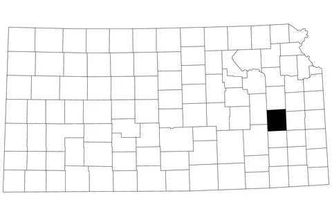 Map of Coffey County in Kansas state on white background. single County map.. Stock Illustration