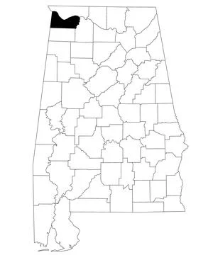 Map of Colbert County in Alabama state on white backround. single County ma.. Stock Illustration
