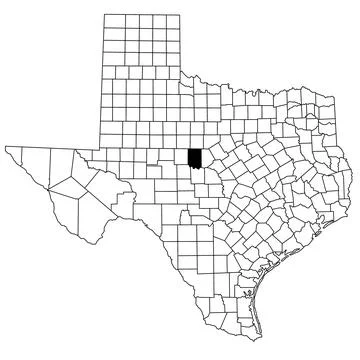 Map of Coleman County in Texas state on white background. single County map.. Stock Illustration