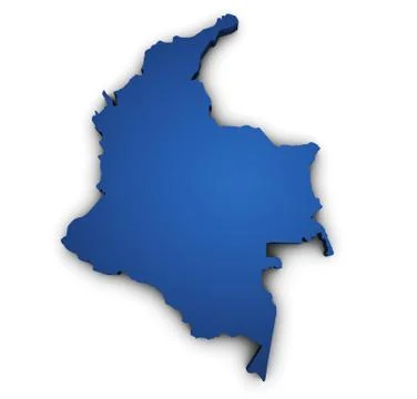 Map of colombia 3d shape Stock Illustration
