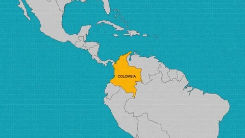 Map of Colombia Stock Footage 294592632