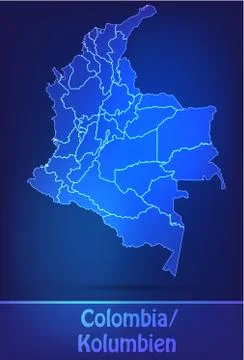 Map of colombia Stock Illustration