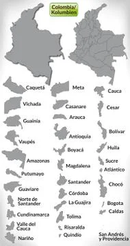 Map of colombia Illustrazione stock