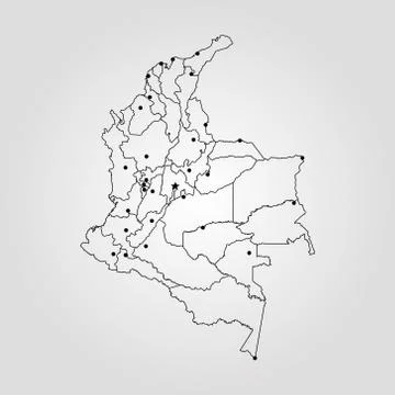 Map of Colombia Stock Illustration