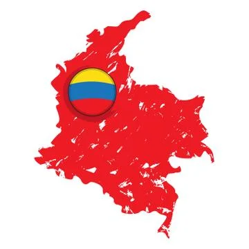 Map of Colombia with a label Stock Illustration
