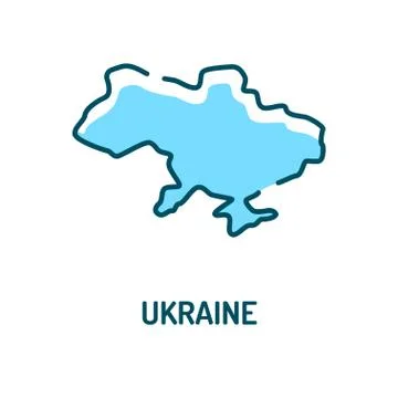 Map color line icon. Border of the country. Geography. Pictogram for web page Stock Illustration