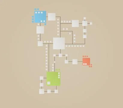 Map of the color squares 스톡 일러스트